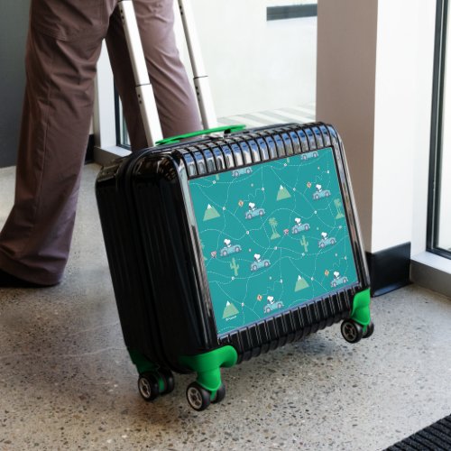 Road Trippin  Peanuts Snoopy Road Trip Pattern Luggage