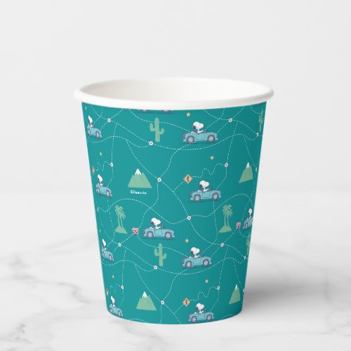 Road Trippin  Peanuts Snoopy Road Trip Pattern Paper Cups