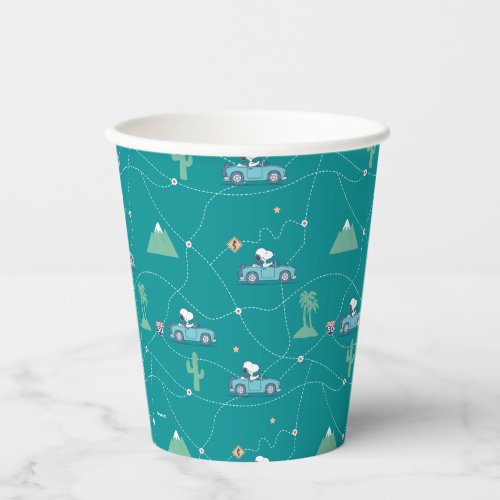 Road Trippin  Peanuts Snoopy Road Trip Pattern Paper Cups