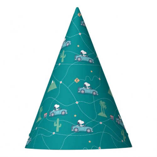 Road Trippin  Peanuts Snoopy Road Trip Pattern Party Hat