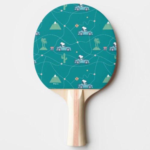 Road Trippin  Peanuts Snoopy Road Trip Pattern Ping Pong Paddle