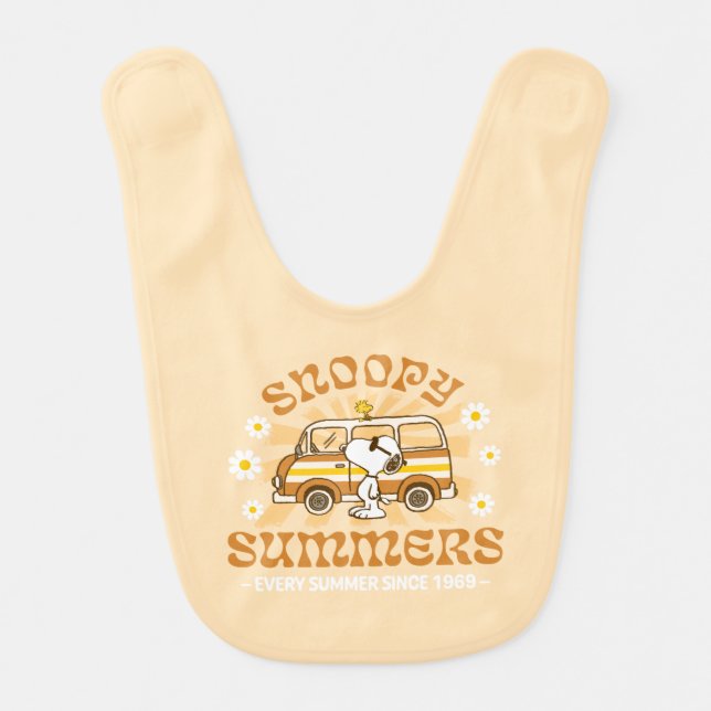 Road Trippin | Peanuts Snoopy Summers Baby Bib (Front)