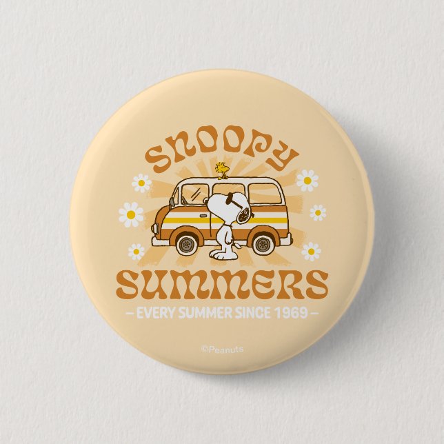Road Trippin | Peanuts Snoopy Summers Button (Front)