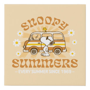 Road Trippin Peanuts Snoopy Summers Faux Canvas Print