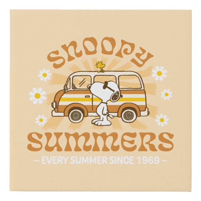 Road Trippin | Peanuts Snoopy Summers Faux Canvas Print (Front)