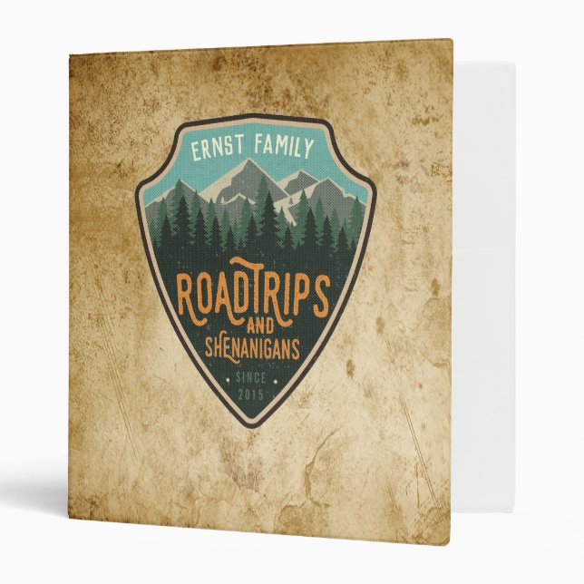 Road Trips and Shenanigans Travel Journal 3 Ring Binder (Front/Inside)