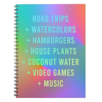 Road Trips + Watercolors + Hamburgers Notebook