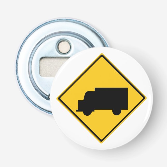 Road Truck Warning Sign Bottle Opener (Front)