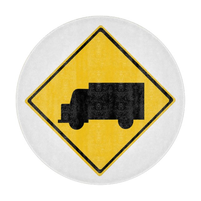 Road Truck Warning Sign Cutting Board (Front)