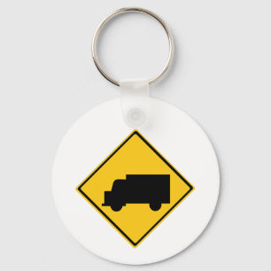 Road Truck Warning Sign Keychain