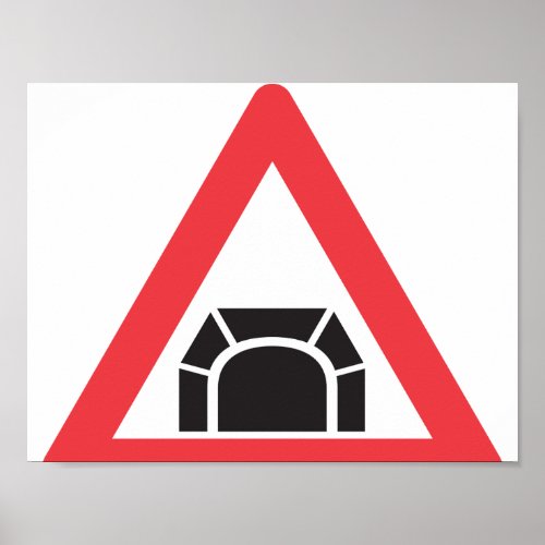 Road Tunnel Sign Roading Symbol Poster