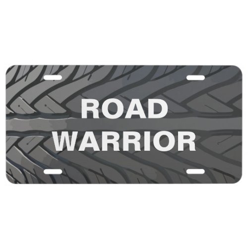 Road Warrior Tire Auto License Plate