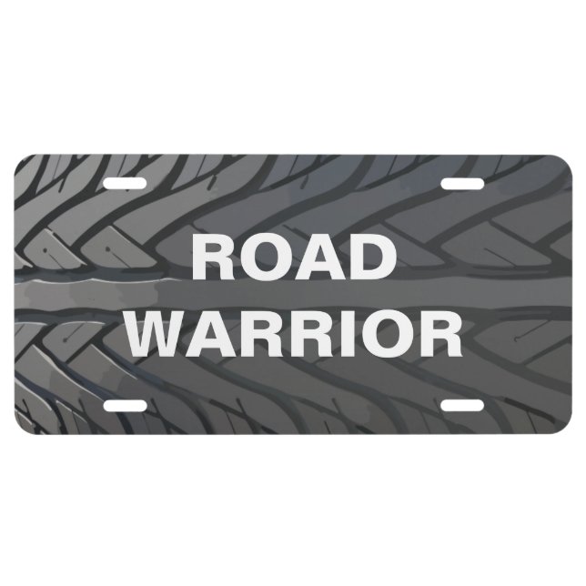 Road Warrior Tire Auto License Plate (Front)