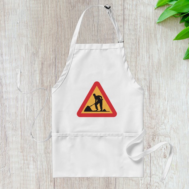Road Work Ahead Sign Construction Zone Warning Adult Apron (Creator Uploaded)