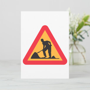 Road Work Ahead Sign Construction Zone Warning Invitation