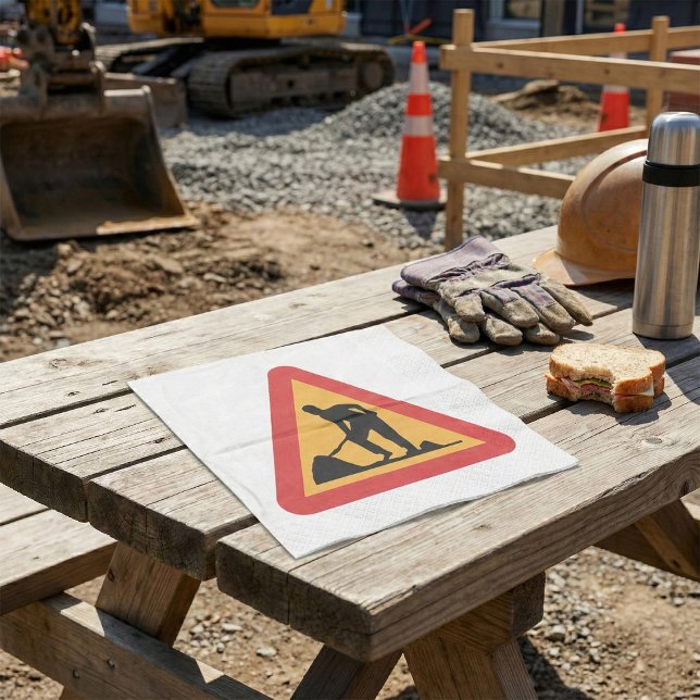 Road Work Ahead Sign Construction Zone Warning Napkins (Creator Uploaded)