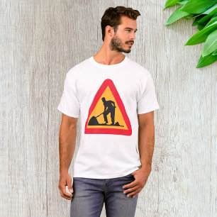 Road Work Ahead Sign Construction Zone Warning T-Shirt