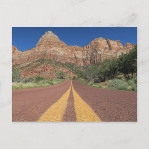 Road Zion National Park USA Postcard