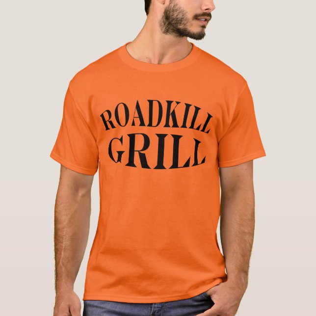 Roadkill Grill Funny BBQ Chef's T-Shirt (Front)