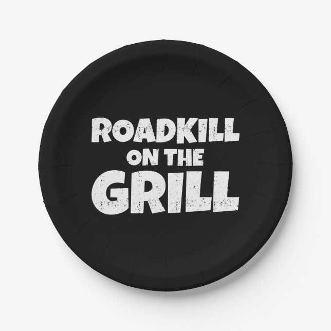 Roadkill on The Grill - BBQ Party Funny Paper Plates (Front)
