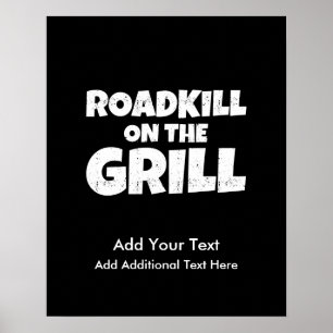 Roadkill on The Grill - Funny BBQ Party Poster