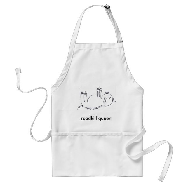 roadkill, roadkill queen adult apron (Front)
