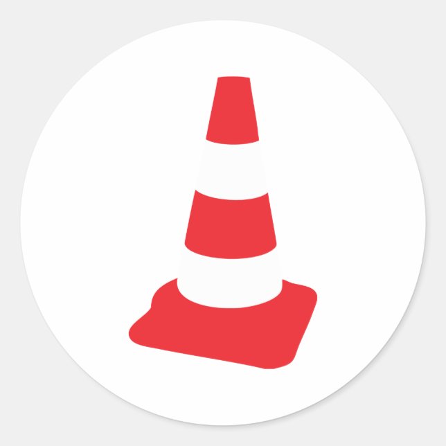 roadmarker traffic cone roadwork classic round sticker (Front)