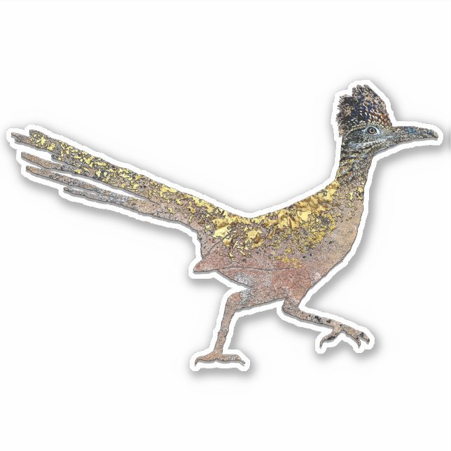ROADRUNNER BASKING IN NEW MEXICO SUNSHINE STICKER (Front)