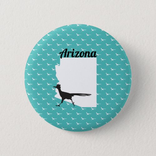 Roadrunner Bird And Arizona State Button