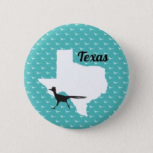 Roadrunner Bird And Texas State Button