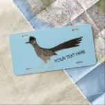 ROADRUNNER Bird Desert Southwest Art CUSTOM License Plate<br><div class="desc">Check out this cool custom license plare with a handmade illustration. Personalize it by adding your own text! Change the font and color too. Check out matching items like postcards, stickers and posters, and visit my shop for more colors and patterns too! Feel free to customize it with your own...</div>