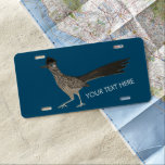 ROADRUNNER Bird Desert Southwest Art CUSTOM  License Plate<br><div class="desc">Check out this cool custom license plare with a handmade illustration. Personalize it by adding your own text! Change the font and color too. Check out matching items like postcards, stickers and posters, and visit my shop for more colors and patterns too! Feel free to customize it with your own...</div>