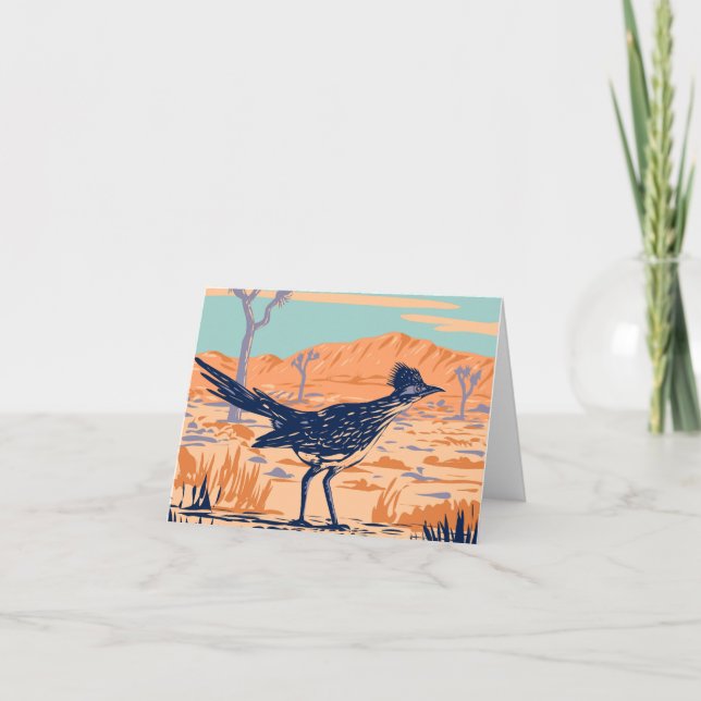 Roadrunner Chaparral Bird Thank You Card (Front)