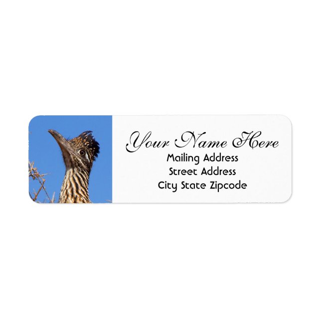 Roadrunner Head Return Address Label (Front)