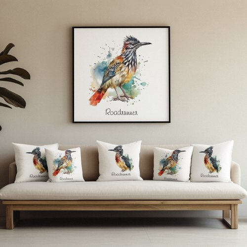 Roadrunner in vibrant watercolor cusomizable poster