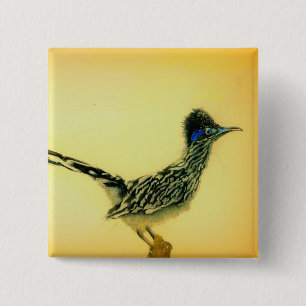 Roadrunner wearable art button