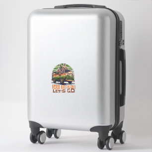 "Roads Are Calling, Let's Go" Retro Vanlife Vinyl  Sticker