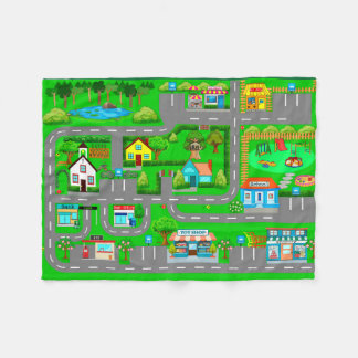 Roads for Cars Fleece Blanket