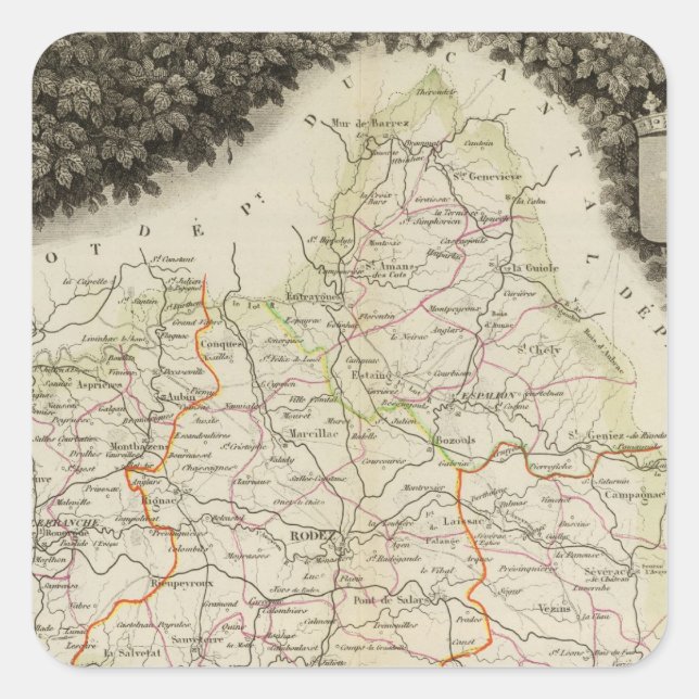 Roads, Towns, Cities Square Sticker (Front)
