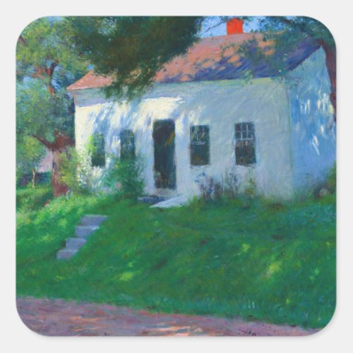 Roadside Cottage 1889 by Dennis Miller Bunker Square Sticker