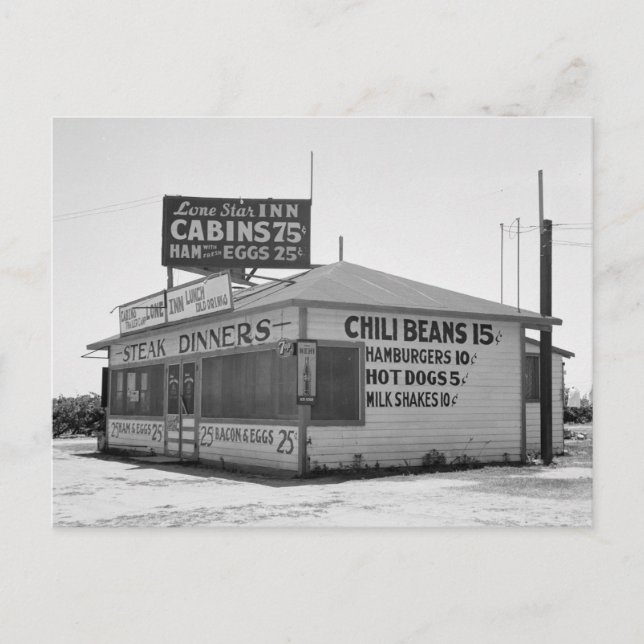 Roadside Diner, 1939 Postcard (Front)