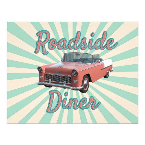 Roadside Diner Sign Photo Print