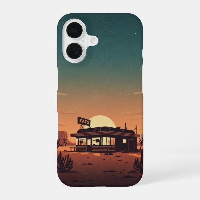 Roadside Diner Silence iPhone Case (Back)