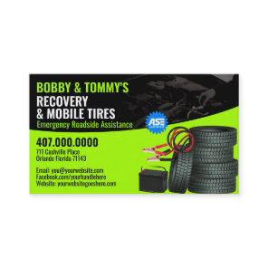 Roadside Emergency Recovery Auto Repair Business Card