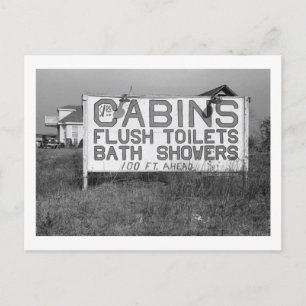 Roadside Sign, Flush Toilets Vintage Postcard