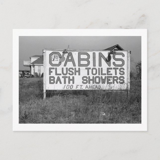 Roadside Sign, Flush Toilets Vintage Postcard (Front)