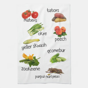 Roadside Vegetables Southern Cute Kitchen Towel
