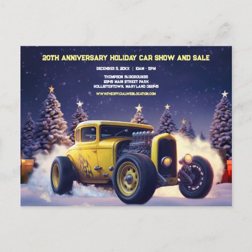Roadster Hot Rod Auto Holiday Gifts Postcard