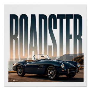 Roadster Luxury Open Road Editorial Graphic Poster