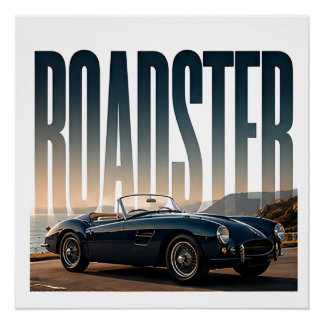 Roadster Luxury Open Road Editorial Graphic Poster